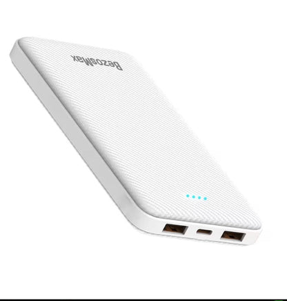 Portable, lightweight, slim Bezosmax power bank.
