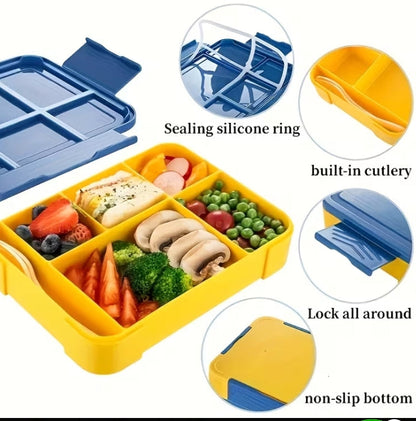 🌈 The Ultimate 6-Compartment Leak-Proof Bento Box (1330ml)